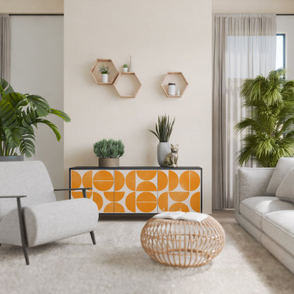 Credenza a 3 ante RECURRING DREAMS in finitura nera