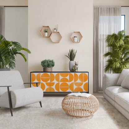 Credenza a 3 ante RECURRING DREAMS in finitura nera
