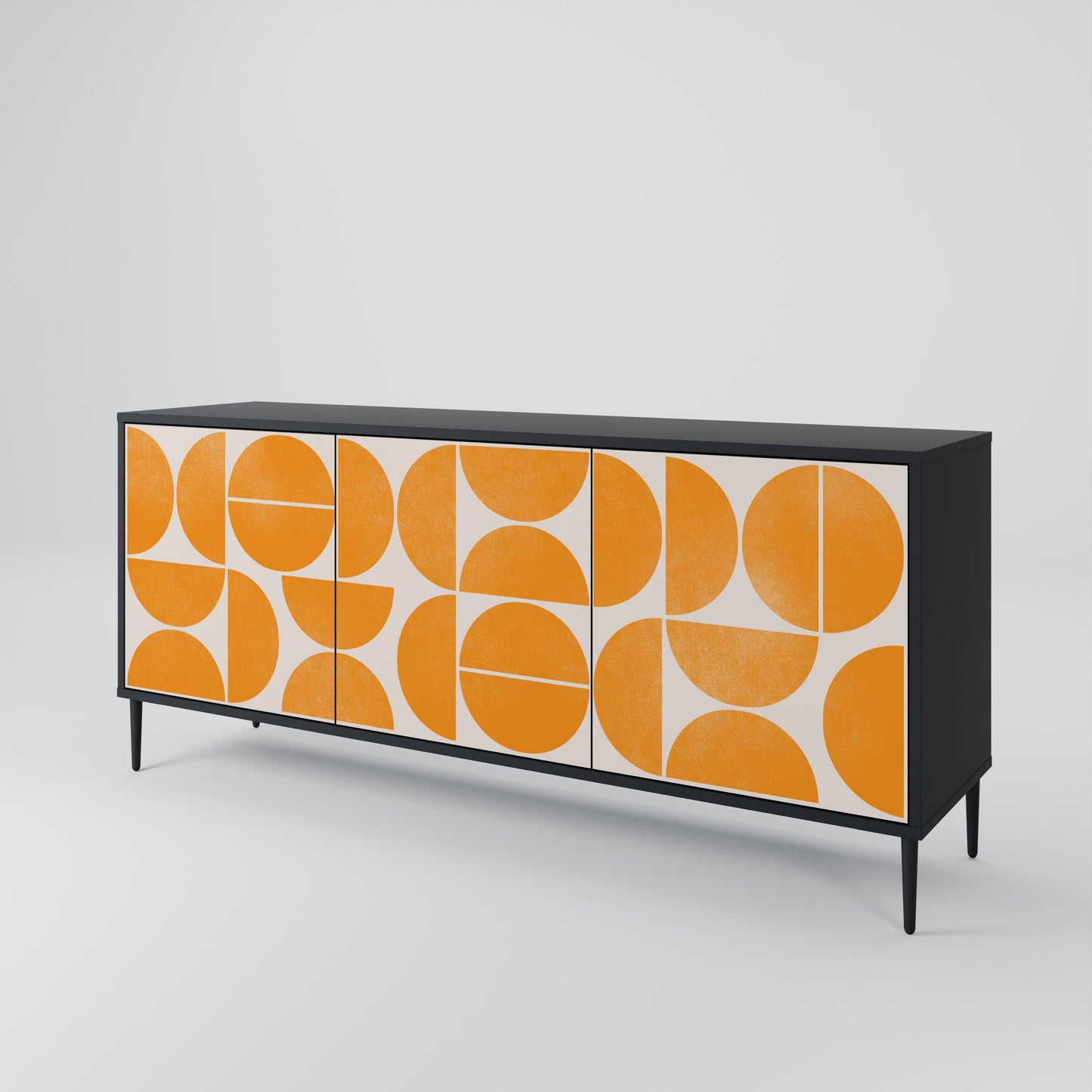 Credenza a 3 ante RECURRING DREAMS in finitura nera
