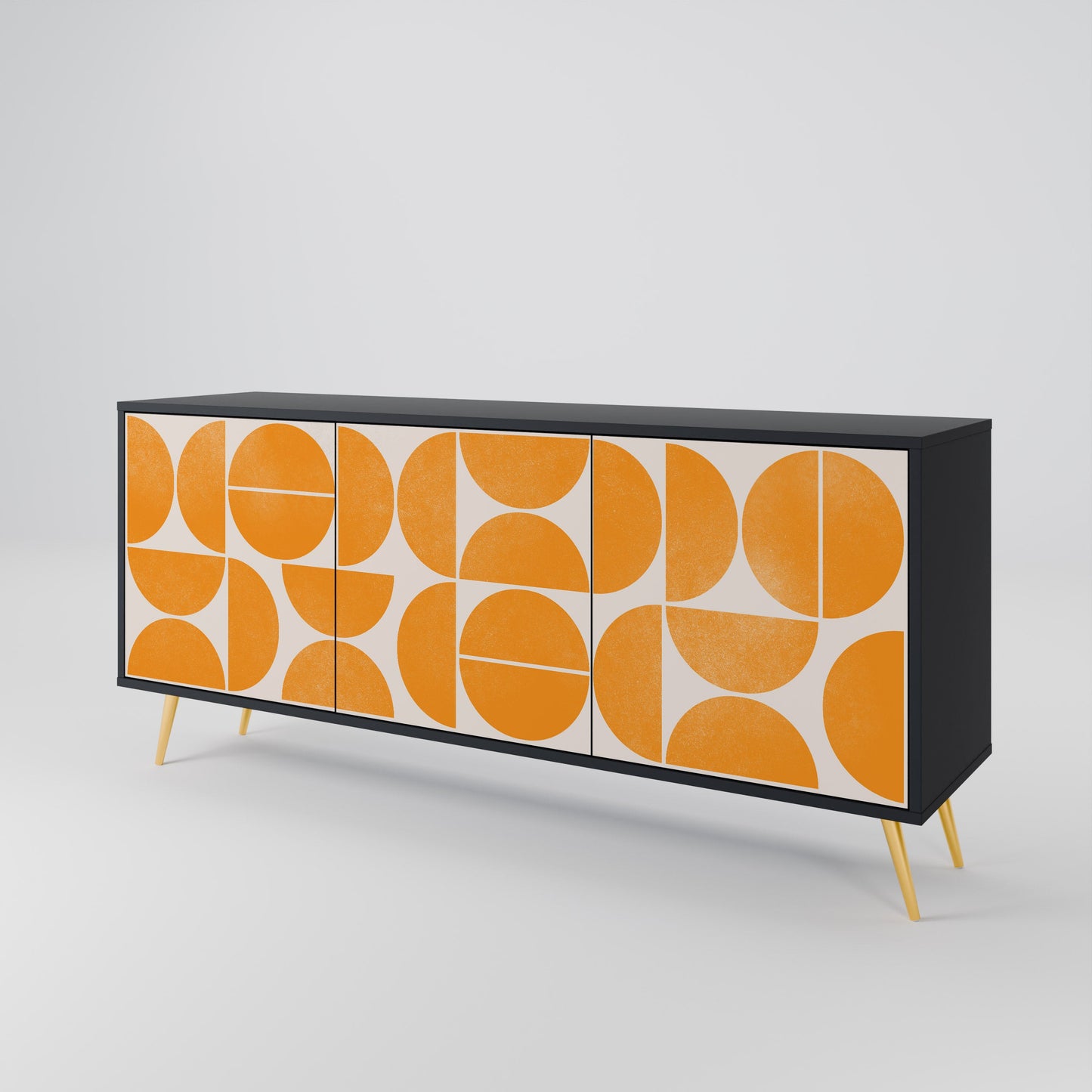 Credenza a 3 ante RECURRING DREAMS in finitura nera