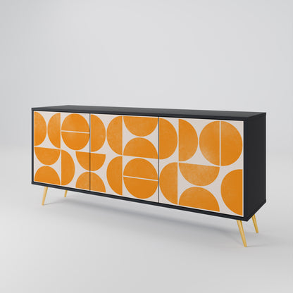 Credenza a 3 ante RECURRING DREAMS in finitura nera