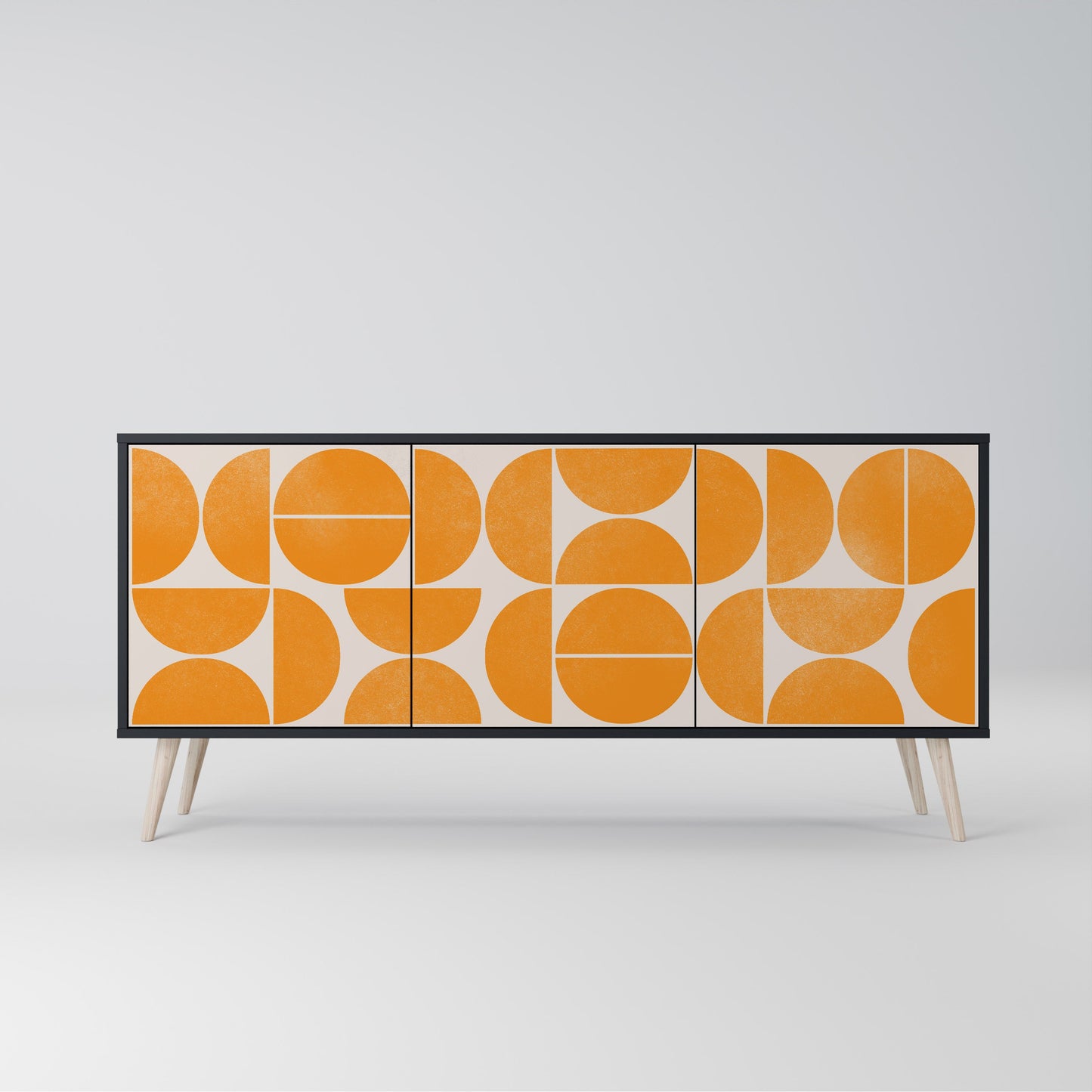 Credenza a 3 ante RECURRING DREAMS in finitura nera