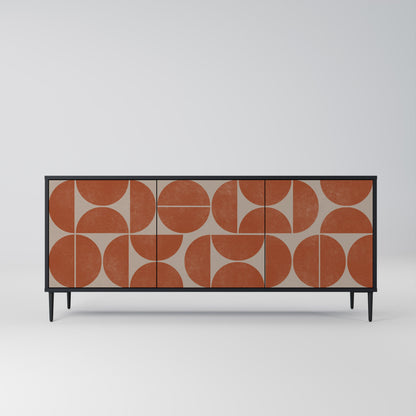 Credenza REPETITION COMPULSION a 3 ante con finitura nera
