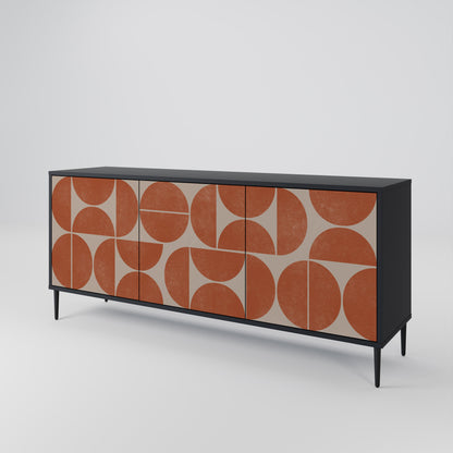 Credenza REPETITION COMPULSION a 3 ante con finitura nera