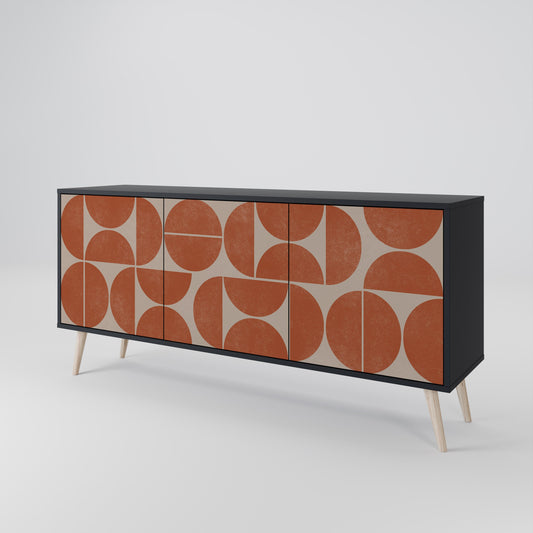 Credenza REPETITION COMPULSION a 3 ante con finitura nera