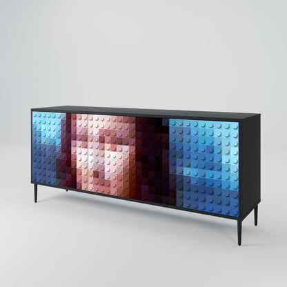 Credenza a 3 ante CONSTRUCTIVE ART in finitura nera