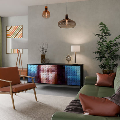 Credenza a 3 ante CONSTRUCTIVE ART in finitura nera