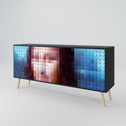 CONSTRUCTIVE ART 3-Door Sideboard in Black Finish