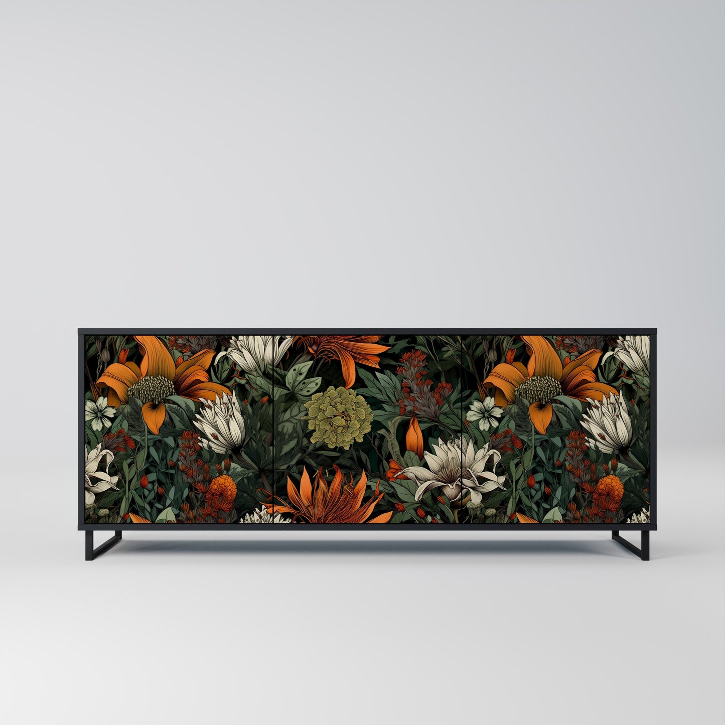 Credenza a 3 ante MIDNIGHT SPROUT in finitura nera