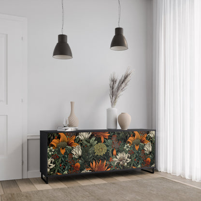 Credenza a 3 ante MIDNIGHT SPROUT in finitura nera