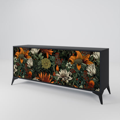 Credenza a 3 ante MIDNIGHT SPROUT in finitura nera
