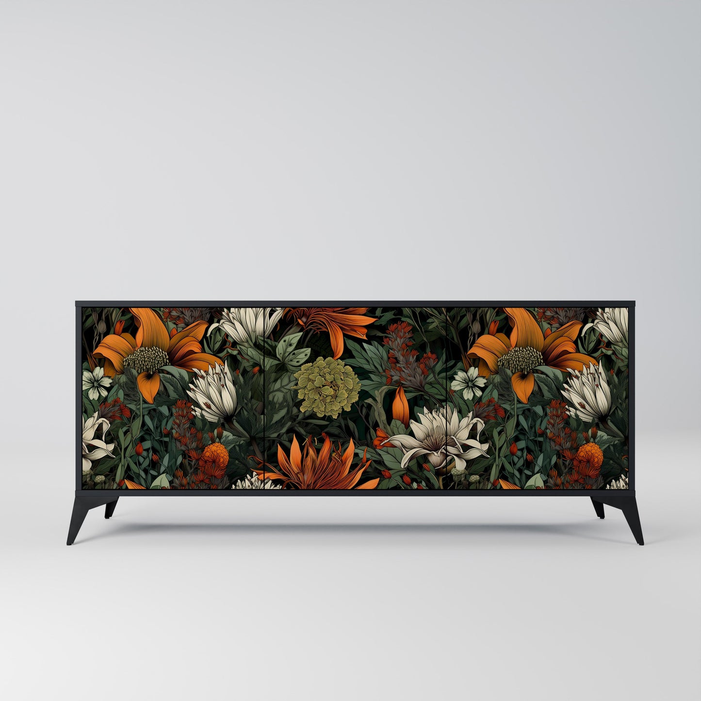 Credenza a 3 ante MIDNIGHT SPROUT in finitura nera