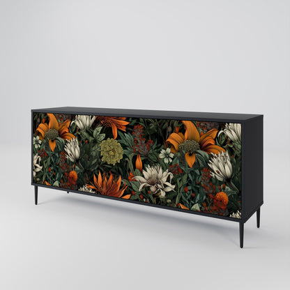 Credenza a 3 ante MIDNIGHT SPROUT in finitura nera