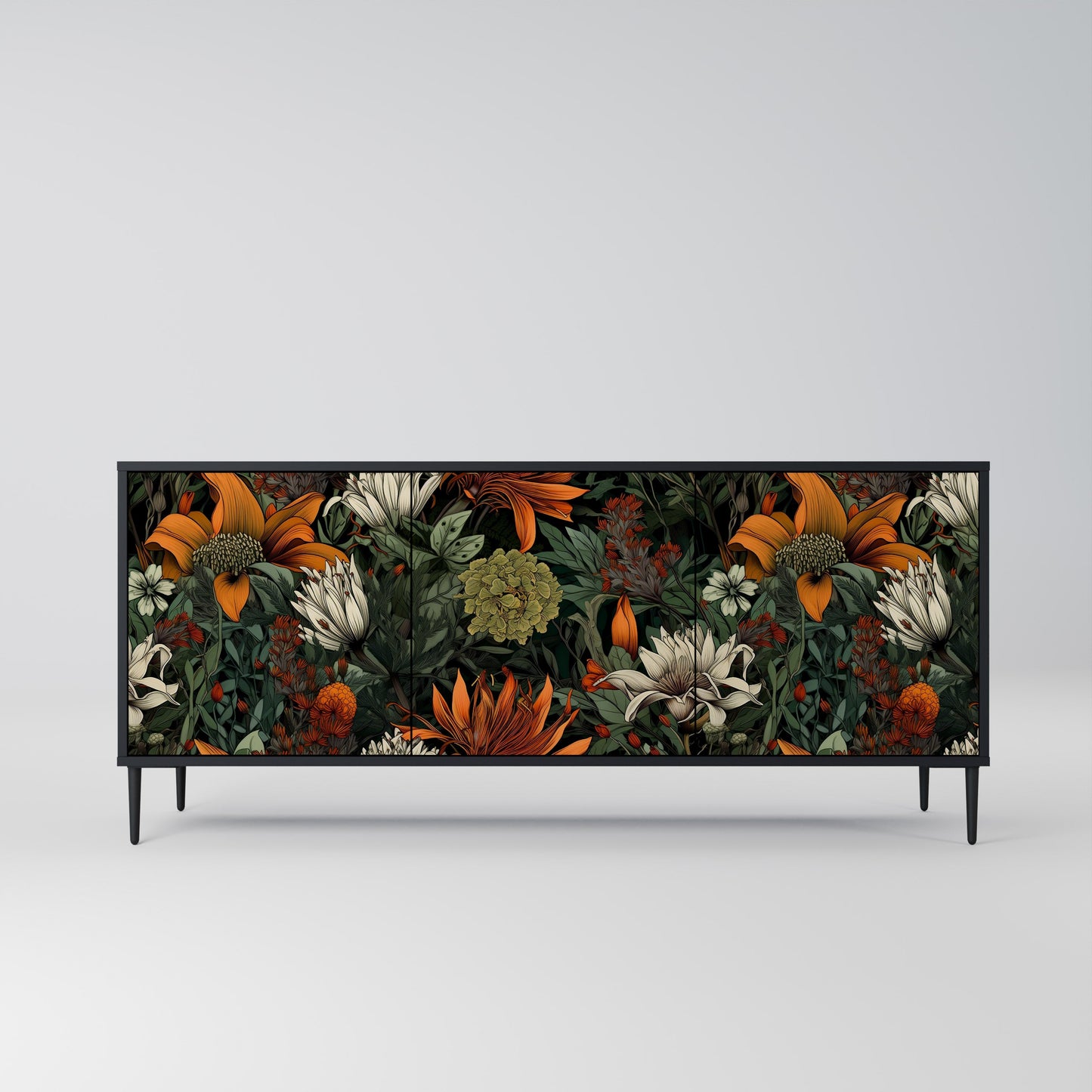 Credenza a 3 ante MIDNIGHT SPROUT in finitura nera