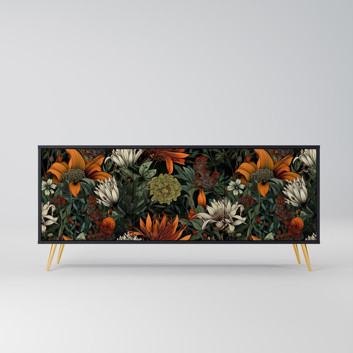 Credenza a 3 ante MIDNIGHT SPROUT in finitura nera