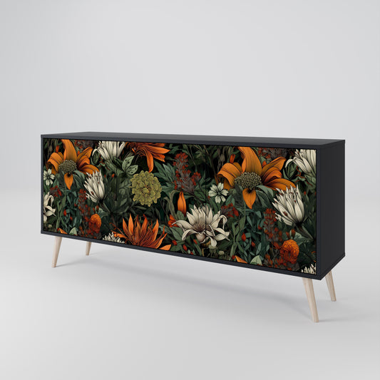 Credenza a 3 ante MIDNIGHT SPROUT in finitura nera