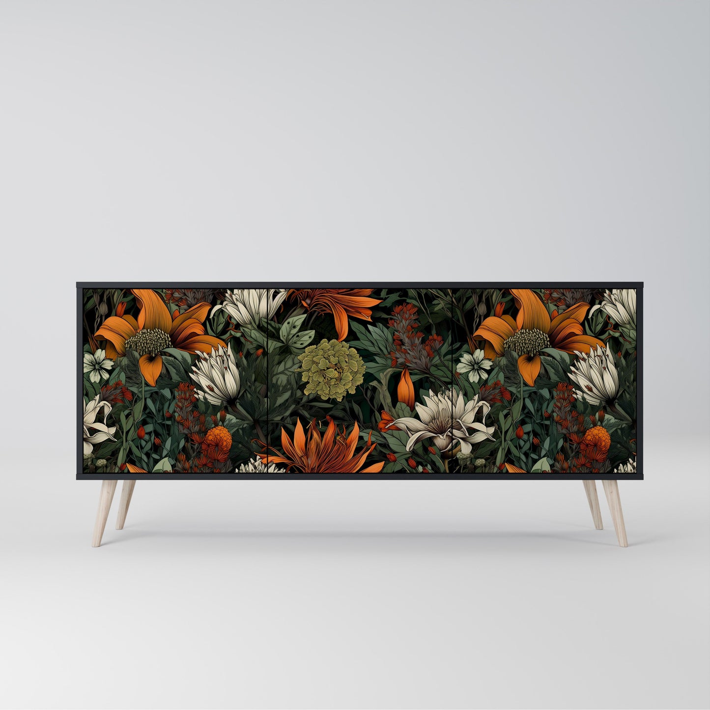 Credenza a 3 ante MIDNIGHT SPROUT in finitura nera