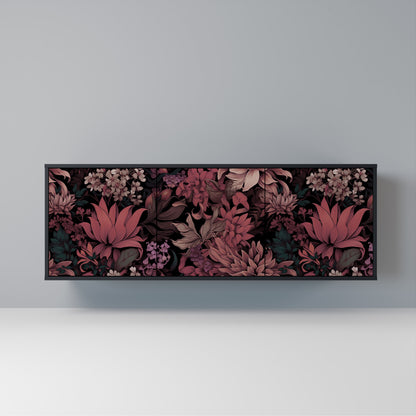 FLORAL WHISPER Madia a 3 Ante in Finitura Nera