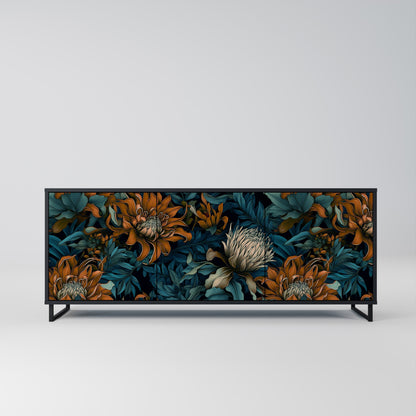 Credenza a 3 ante MORNING BLOOM in finitura nera