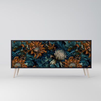Credenza a 3 ante MORNING BLOOM in finitura nera
