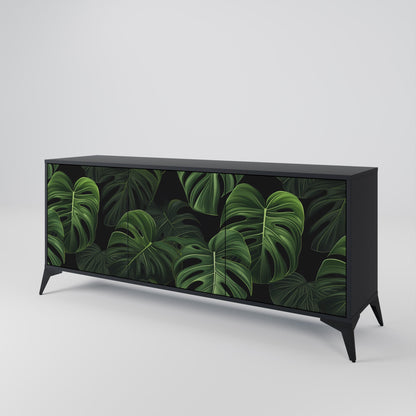 Credenza INFINITE MONSTERA a 3 ante in finitura nera