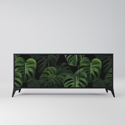 Credenza INFINITE MONSTERA a 3 ante in finitura nera