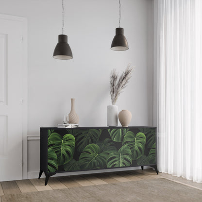 Credenza INFINITE MONSTERA a 3 ante in finitura nera