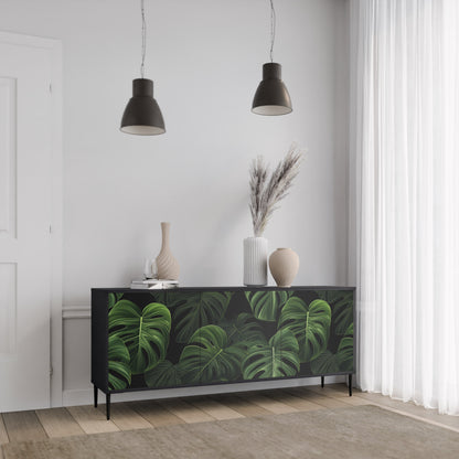 Credenza INFINITE MONSTERA a 3 ante in finitura nera