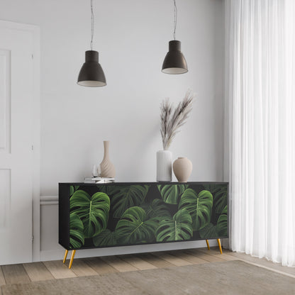 Credenza INFINITE MONSTERA a 3 ante in finitura nera