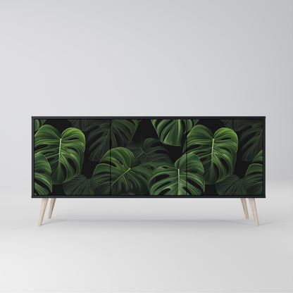 Credenza INFINITE MONSTERA a 3 ante in finitura nera