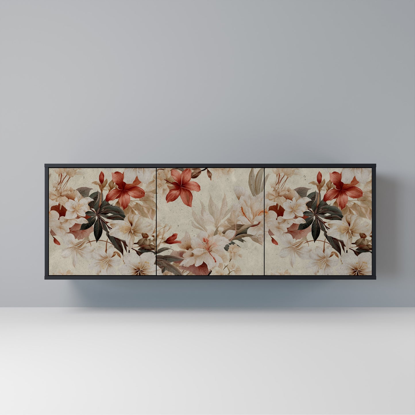 PETAL HARMONY Madia a 3 Ante in Finitura Nera