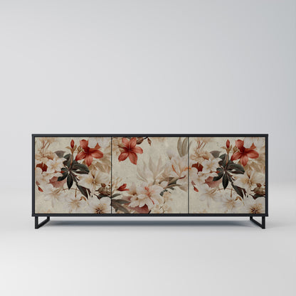 Credenza a 3 ante PETAL HARMONY in finitura nera