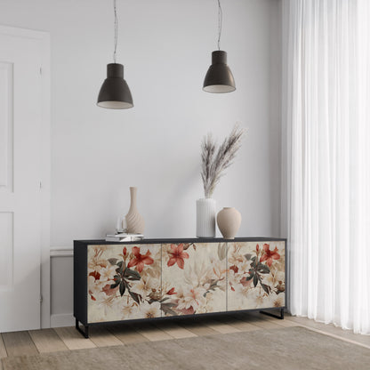 Credenza a 3 ante PETAL HARMONY in finitura nera
