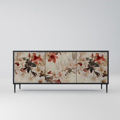 Credenza a 3 ante PETAL HARMONY in finitura nera