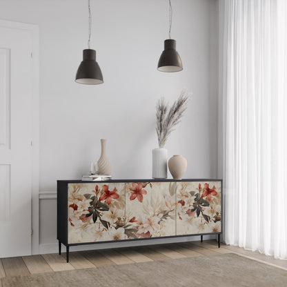 Credenza a 3 ante PETAL HARMONY in finitura nera