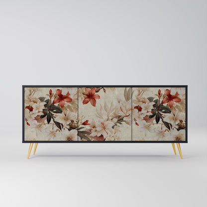Credenza a 3 ante PETAL HARMONY in finitura nera