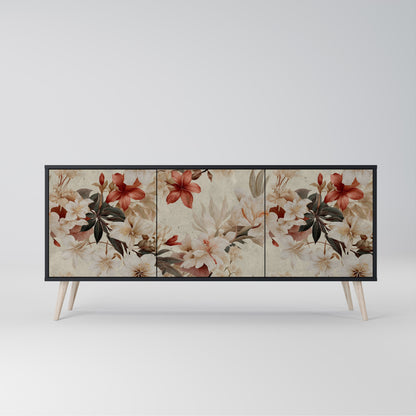 Credenza a 3 ante PETAL HARMONY in finitura nera