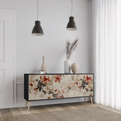 Credenza a 3 ante PETAL HARMONY in finitura nera