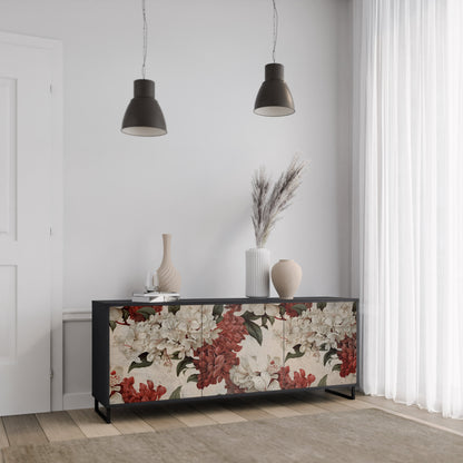 Credenza a 3 ante EPHEMERAL DAYS in finitura nera