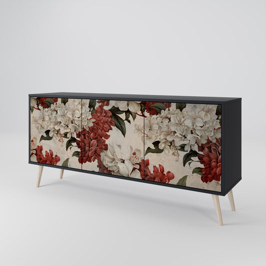 Credenza a 3 ante EPHEMERAL DAYS in finitura nera