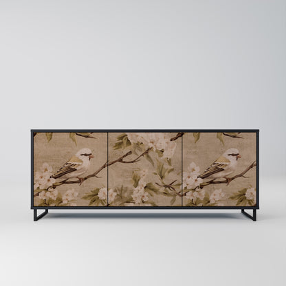 Credenza PETAL DISTINGUISH a 3 ante in finitura nera
