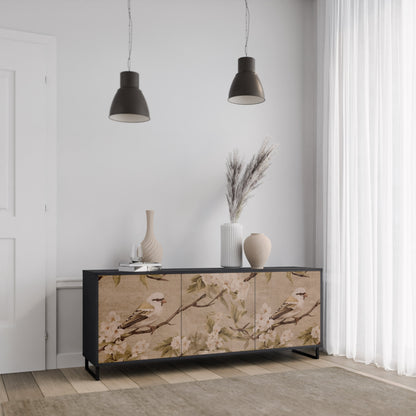 Credenza PETAL DISTINGUISH a 3 ante in finitura nera