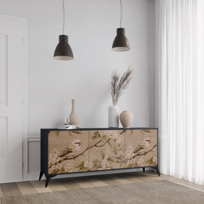 Credenza PETAL DISTINGUISH a 3 ante in finitura nera