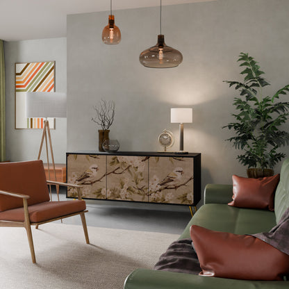 Credenza PETAL DISTINGUISH a 3 ante in finitura nera