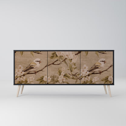 Credenza PETAL DISTINGUISH a 3 ante in finitura nera