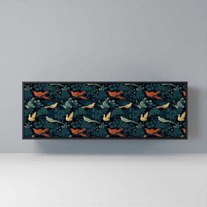 FOWL ORNAMENT Madia a 3 Ante in Finitura Nera