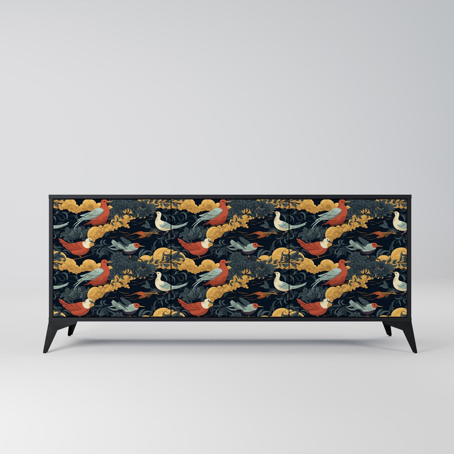 Credenza a 3 ante FOWLY DAZE in finitura nera