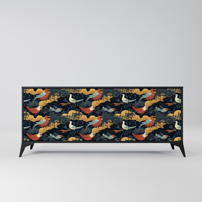 Credenza a 3 ante FOWLY DAZE in finitura nera