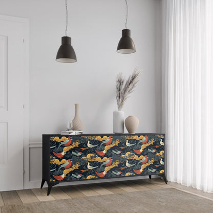 Credenza a 3 ante FOWLY DAZE in finitura nera