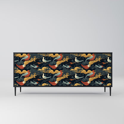 Credenza a 3 ante FOWLY DAZE in finitura nera